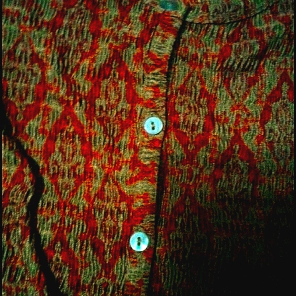 RAFAEL Rust Ribbed Texture Button Down Long Sleeve Cardigan Top L - Picture 5 of 6